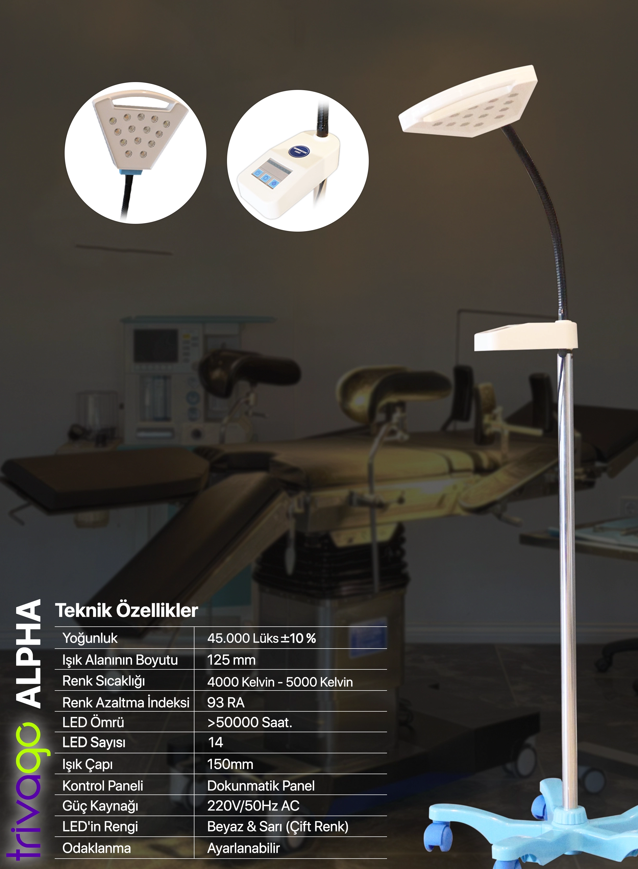                    Alpha Led Muayene Lambası 