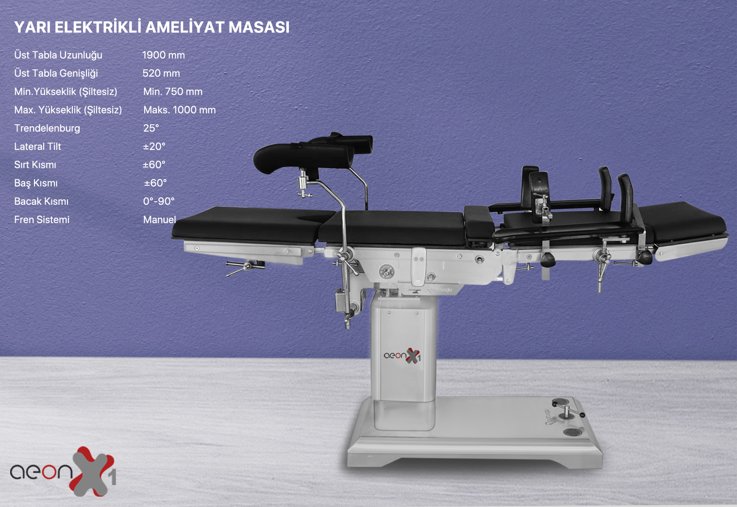 Yarı Elektrikli Ameliyat Masası 